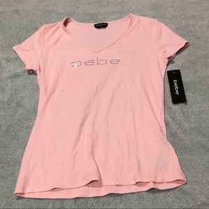 bebe pink v-line shirt